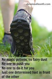 one foot in front of the other